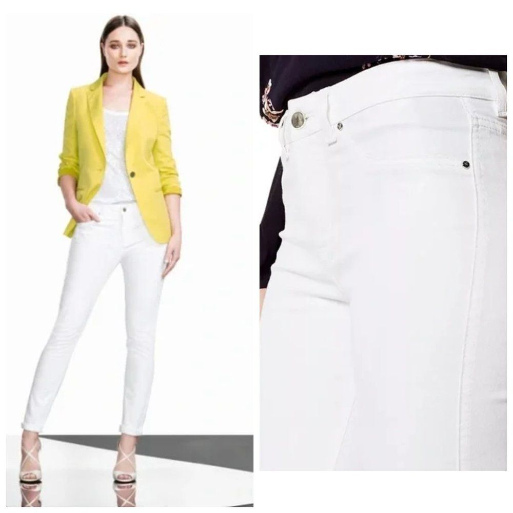 Karen Millen High Rise Skinny Leg Jeans Sz 2 NWT 105 White